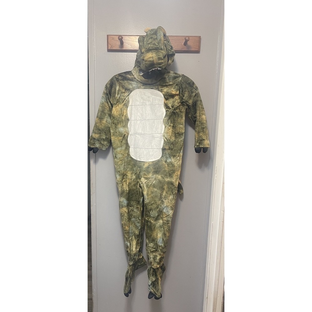 T-rex green Dinosaur Costume, Kids Small Worn 1 Time Fun Playtime Or Halloween